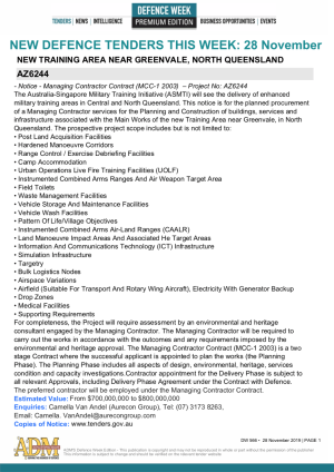 ADM's Defence Week 567 Tenders