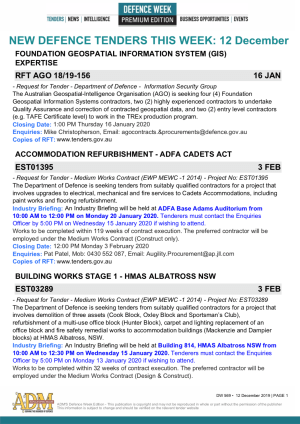 ADM's Defence Week 569 Tenders