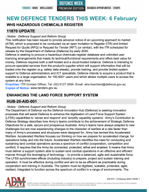 ADM's Defence Week 573 Tenders