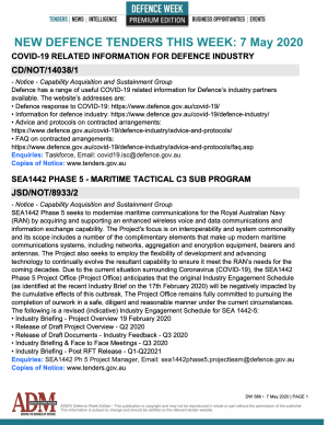 ADM's Defence Week 586 Tenders