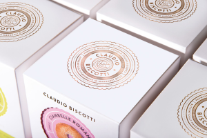Gold foil stamping befitting a royal biscuit