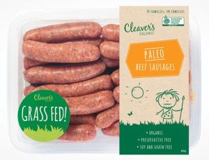 Paleo sausages employ caveman motif