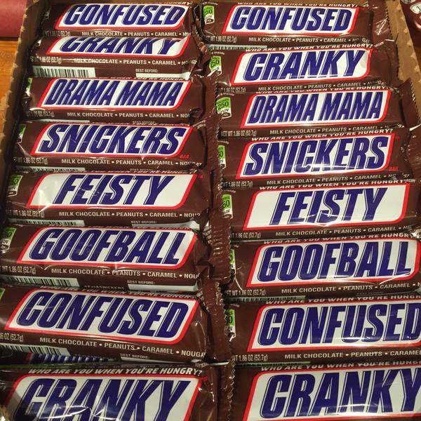 Who are you when you're hungry? Snickers packs get personal