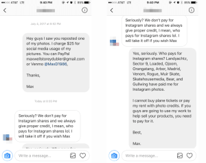 No, you can&rsquo;t use my photos on your brand&rsquo;s Instagram for free