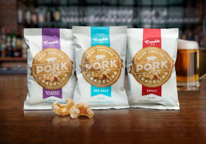 Pork crackling brand borrows from beer labels