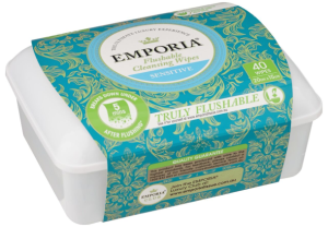 Versace-style flushable wipe packs