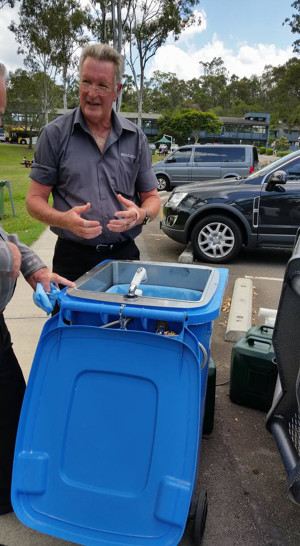 A wheelie bin that detects solid waste