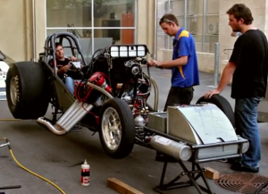 Funny car start up 