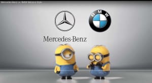 Bizarre Mercedes-Benz v BMW video