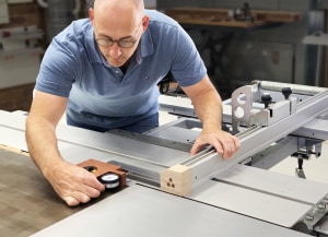 Calibrating a sliding tablesaw