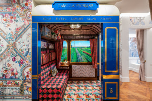 Camilla takes train carriage to South Australia