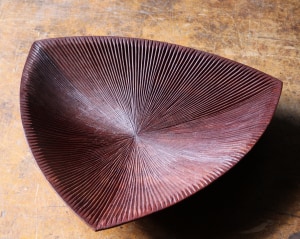 Carving a V-grooved bowl