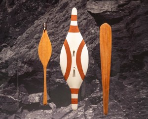 Mudlirna: carved objects and photos by Kaurna artist James Tylor