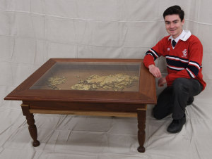Daniel Irwin's glass top table