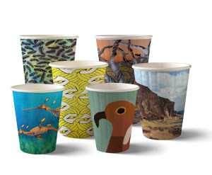 BioPak launch coffee cup series by Open Canvas artists