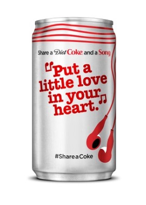 Coca-Cola waxes lyrical on cans and bottles