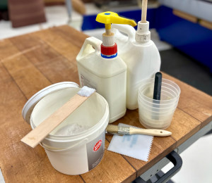 Using epoxy and poly glues