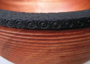 Turned and textured eucalypt bowl