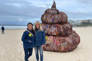 Pile of plastic 'poop' parked on Bondi Beach