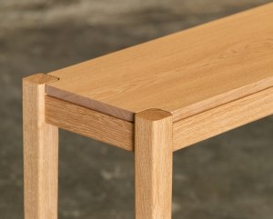 Hallway table with inset legs