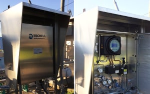Moisture analyser for monitoring natural gas
