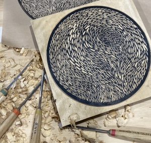 Onwards: wood block prints and sculpture by Olivia O'Connor
