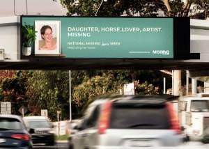 Outdoor signs focus on missing people