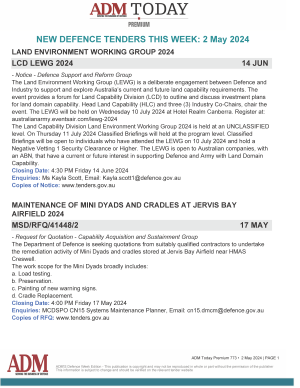 ADM Premium 773 Tenders
