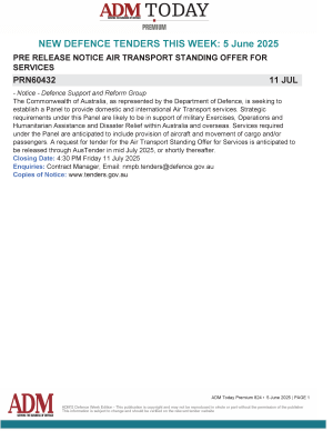 ADM Premium Tenders 5 June 2025