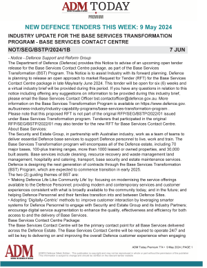 ADM Premium 774 Tenders