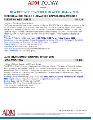 ADM Premium Tenders 18 June 2026