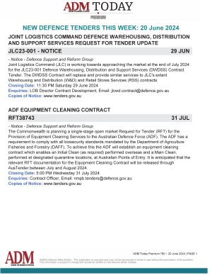 ADM Premium 780 Tenders