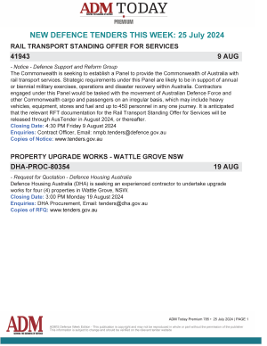 ADM Premium 785 Tenders