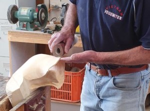 Power carving the old boot