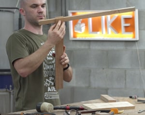 How to cut an angled T-bridle joint