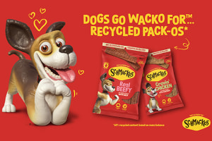 60% recycled packaging for Schmackos treats