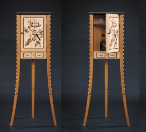 Video: making the marquetry Jay-Bird Whiskey Cabinet