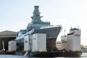 First UK Type 26 frigate to enter water