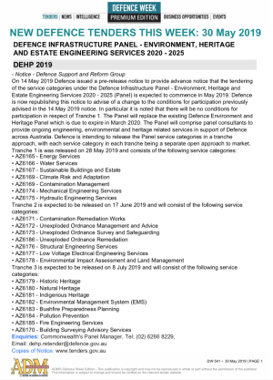 ADM's Defence Week 541 Tenders