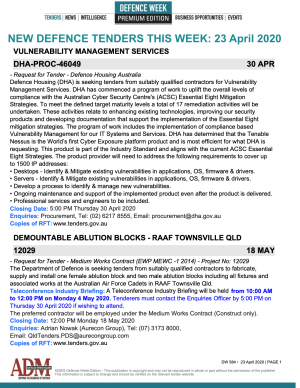 ADM's Defence Week 584 Tenders