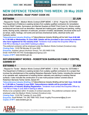 ADM's Defence Week 589 Tenders