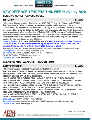 ADM's Defence Week 597 Tenders