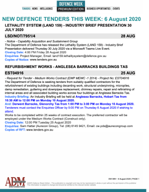 ADM's Defence Week 599 Tenders