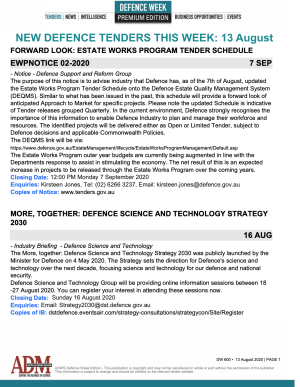 ADM's Defence Week 600 Tenders