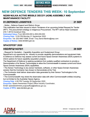 ADM's Defence Week 604 Tenders