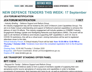 ADM's Defence Week 605 Tenders