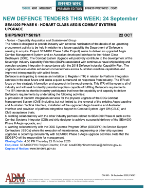 ADM's Defence Week 606 Tenders