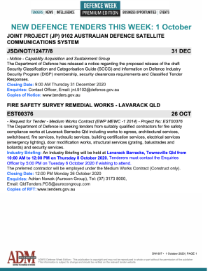 ADM's Defence Week 607 Tenders