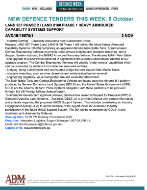 ADM's Defence Week 608 Tenders