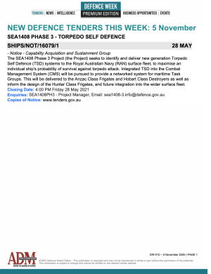 ADM's Defence Week 612 Tenders